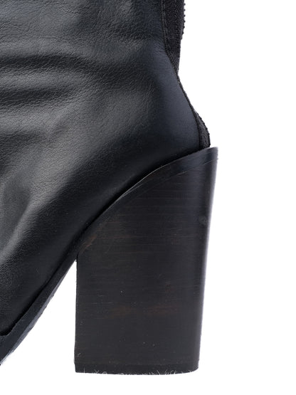 Excellent Haider Ackermann Black Leather Ankle Boots High Heel