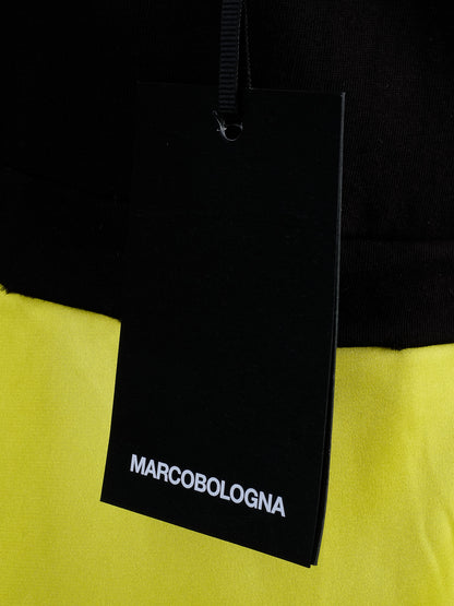 NEW Marco Bologna T-Shirt Dress Black &amp; Neon Yellow Size M