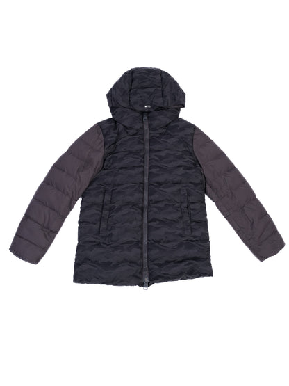 Herno Gray Hooded Jacket for Kids Size 12 Nylon Excellent Condition