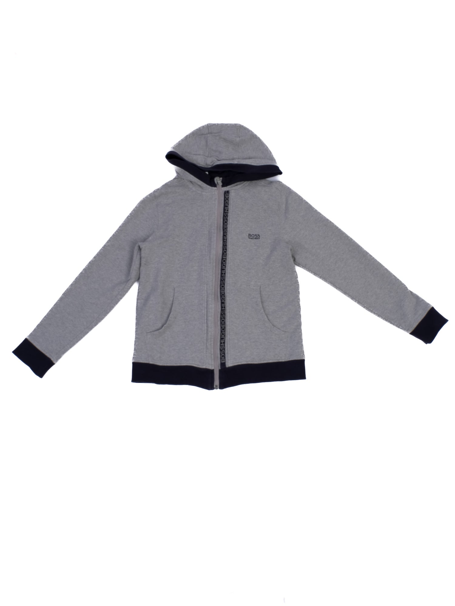 Excellent Hugo Boss Gray Cotton Hoodie &amp; Jogger Set Size 12 for Kids