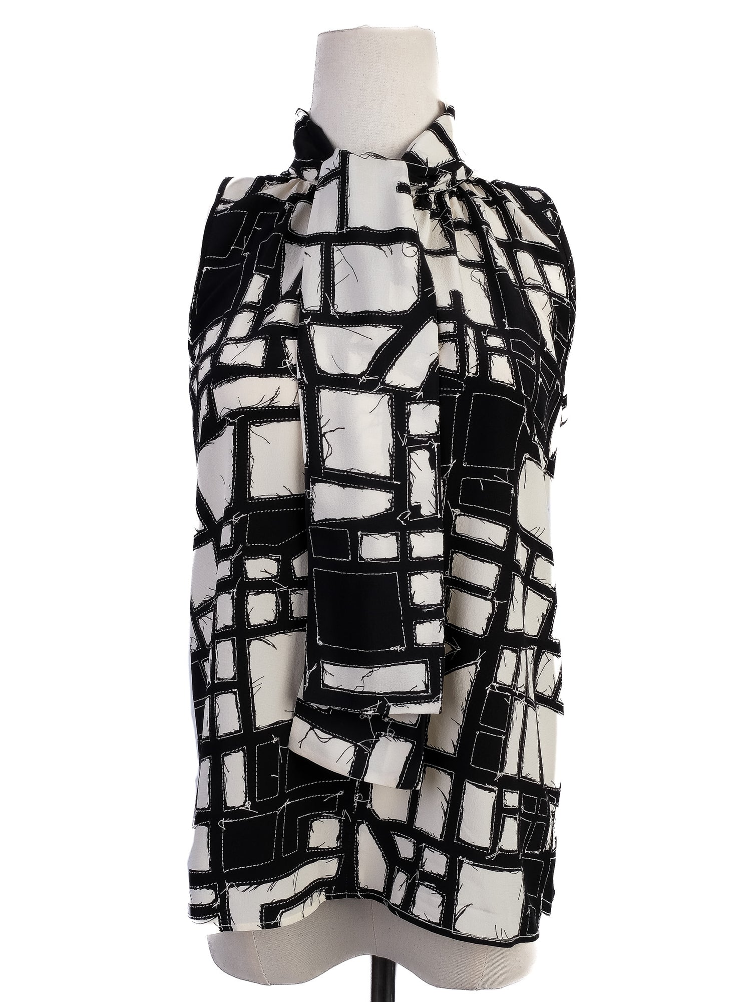 Max Mara Excellent Condition Geometric Silk Top Size S