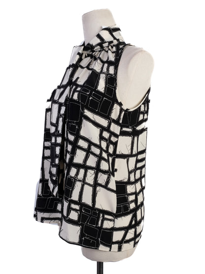 Max Mara Excellent Condition Geometric Silk Top Size S