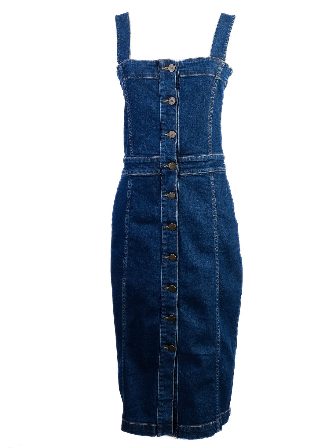 Excellent Maje Blue Denim Dress Fitted Style Size XS