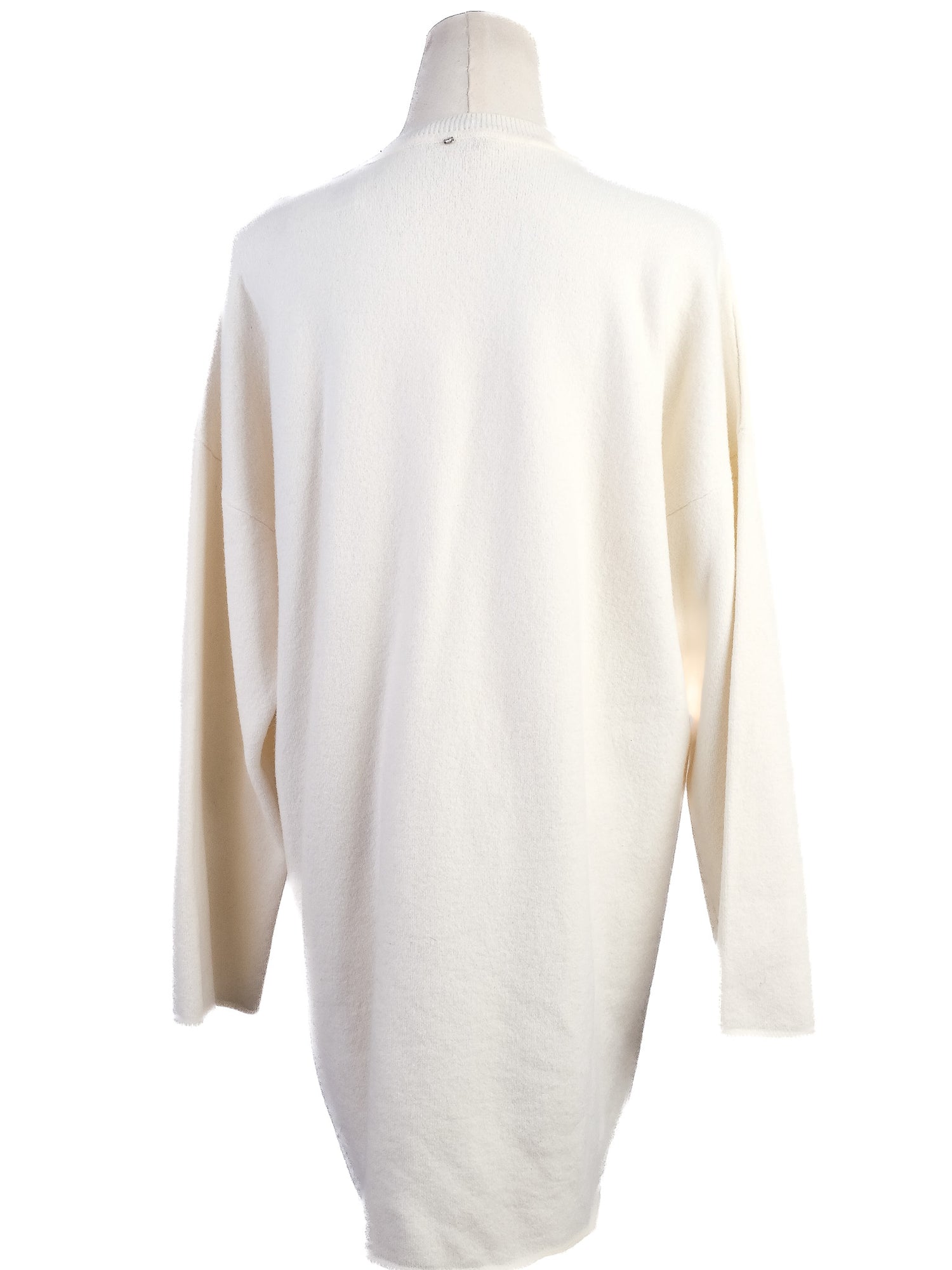 Excellent Sportmax White Wool Sweater Size S with Black Pom-Poms