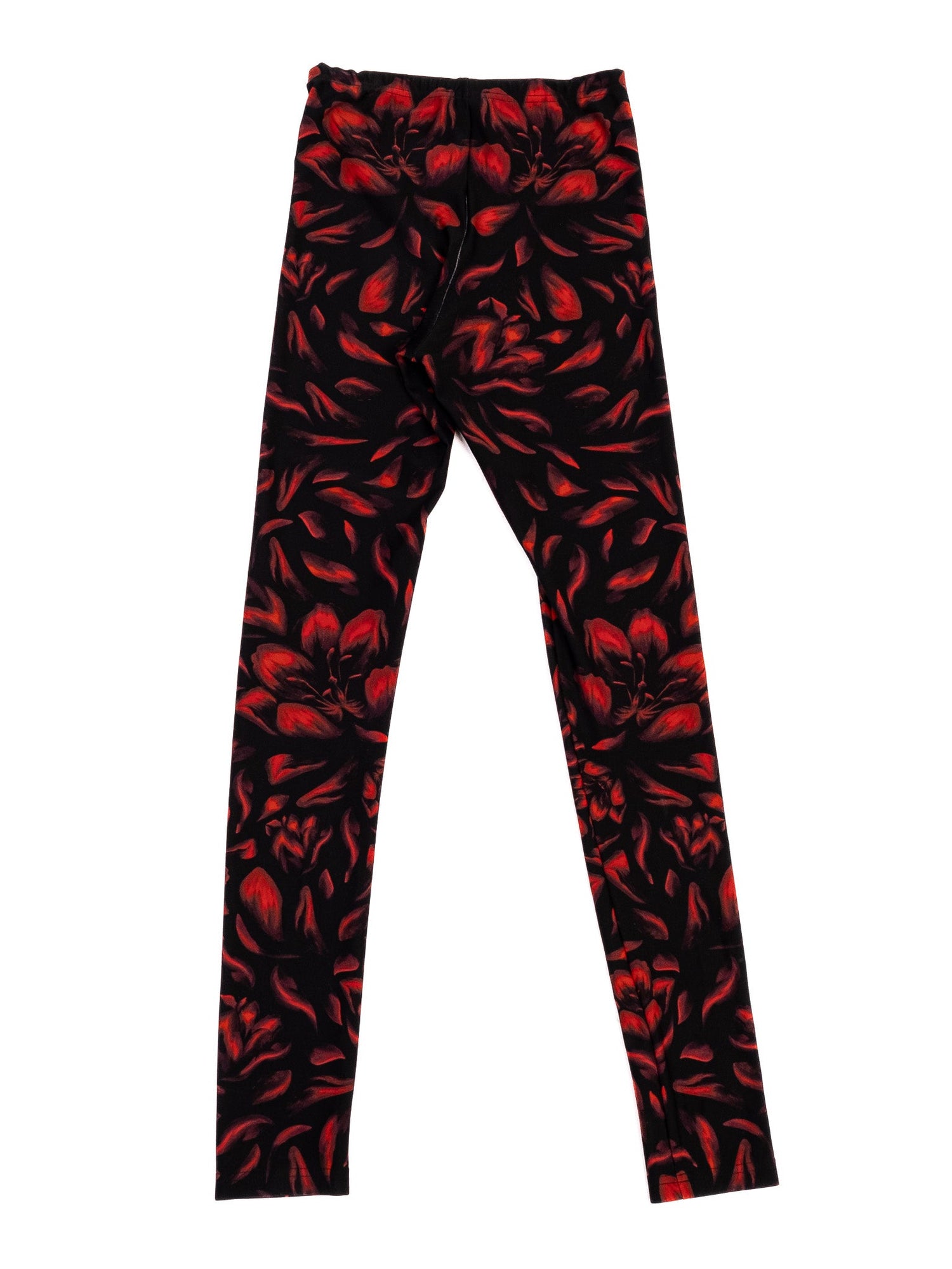 Excellent Alexander McQueen Floral Leggings Black Red Size S