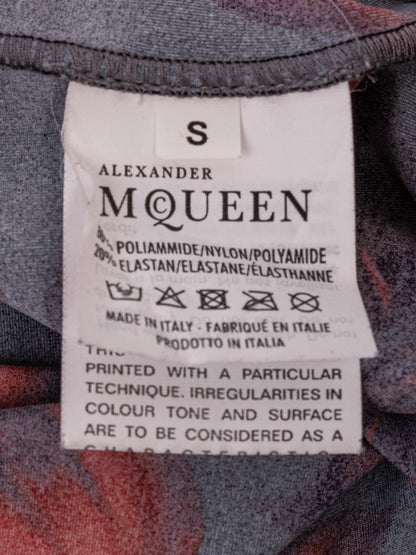 Excellent Alexander McQueen Floral Leggings Black Red Size S