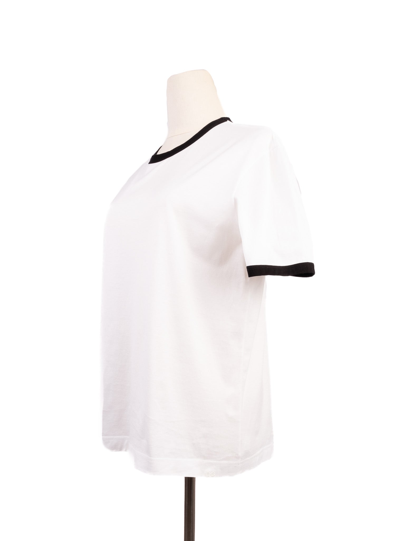 Excellent Dolce Gabbana White T-Shirt with Black Trim Size N/A