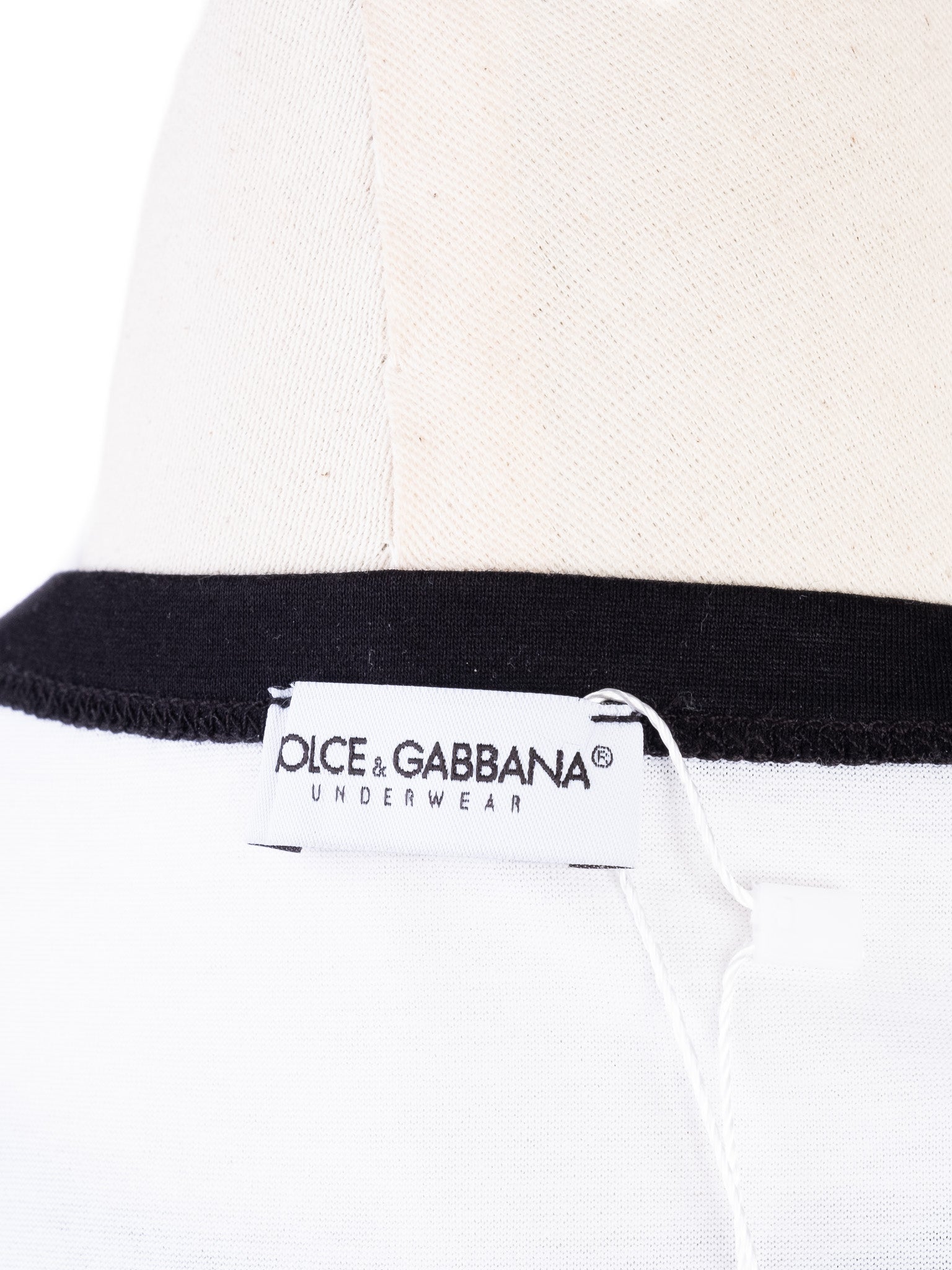 Excellent Dolce Gabbana White T-Shirt with Black Trim Size N/A