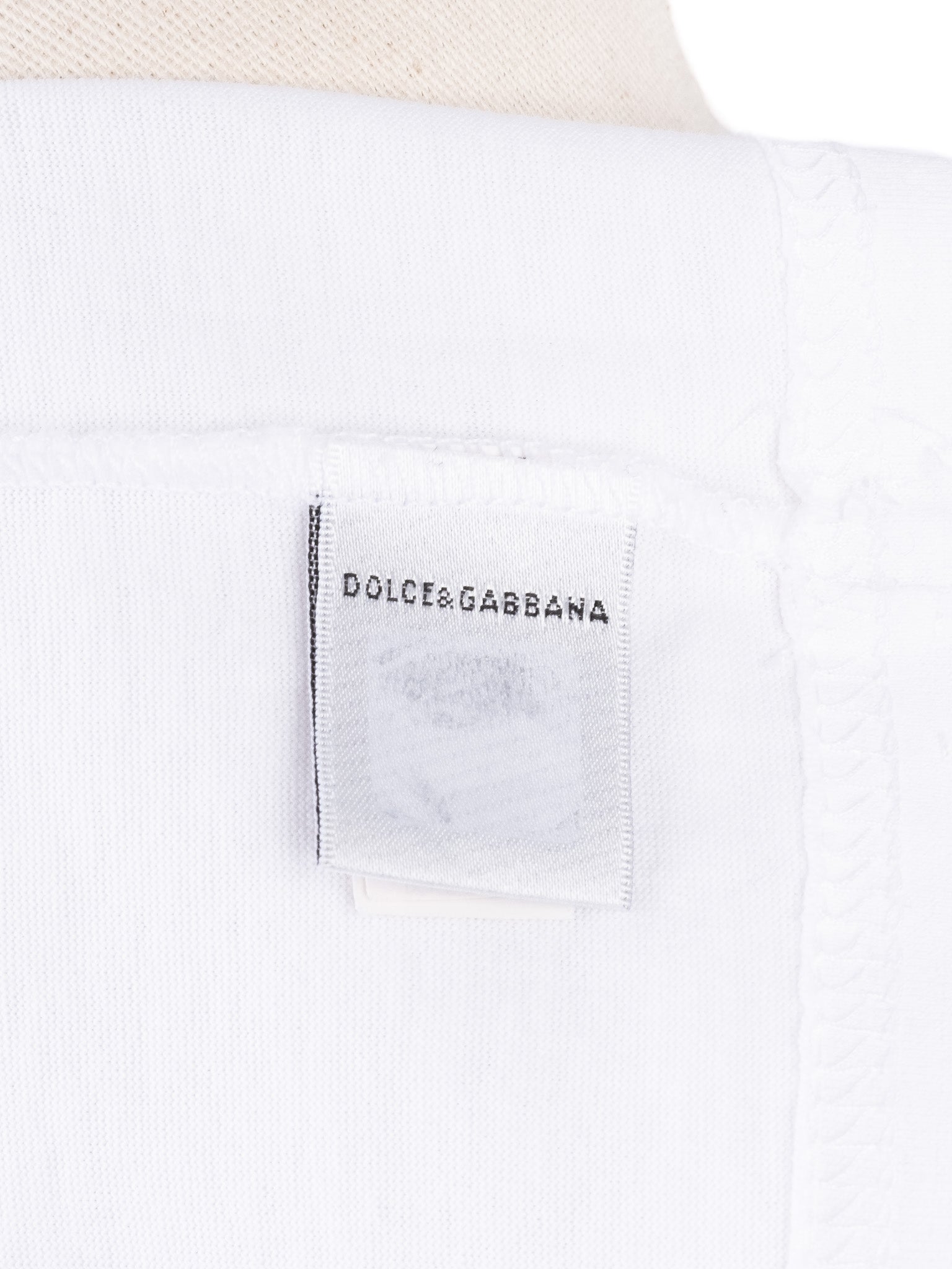 Excellent Dolce Gabbana White T-Shirt with Black Trim Size N/A