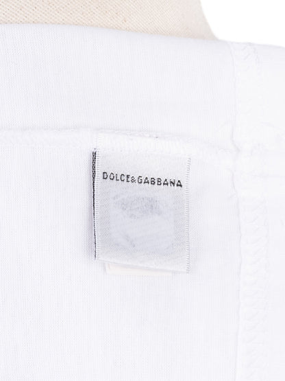 Excellent Dolce Gabbana White T-Shirt with Black Trim Size N/A