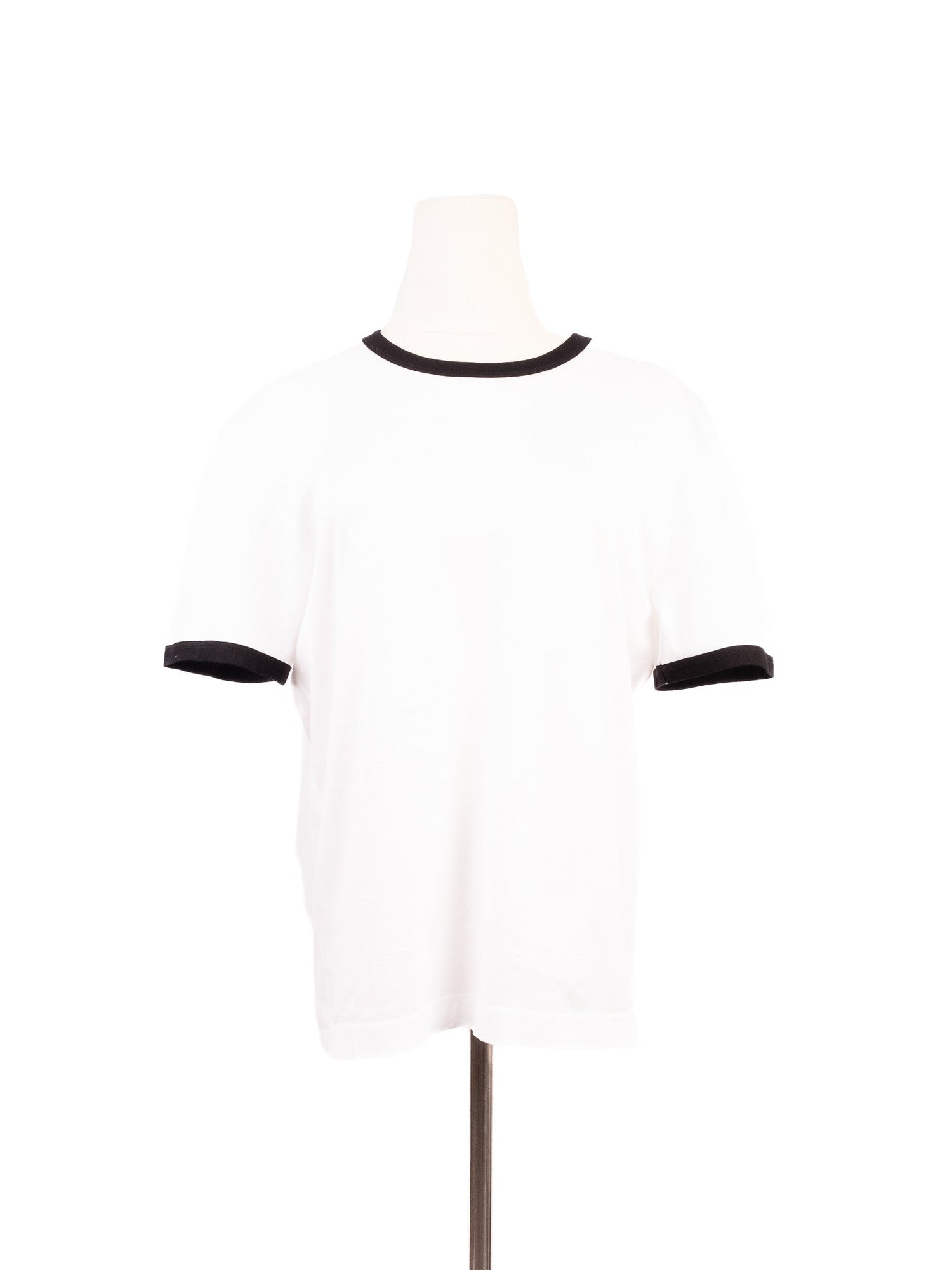 Excellent Dolce Gabbana White T-Shirt with Black Trim Size N/A