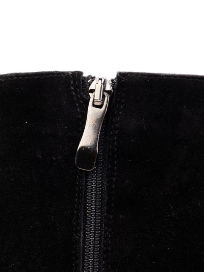 Excellent Gerardina Di Maggio Black Genuine Suede Wedge Boots Size 35