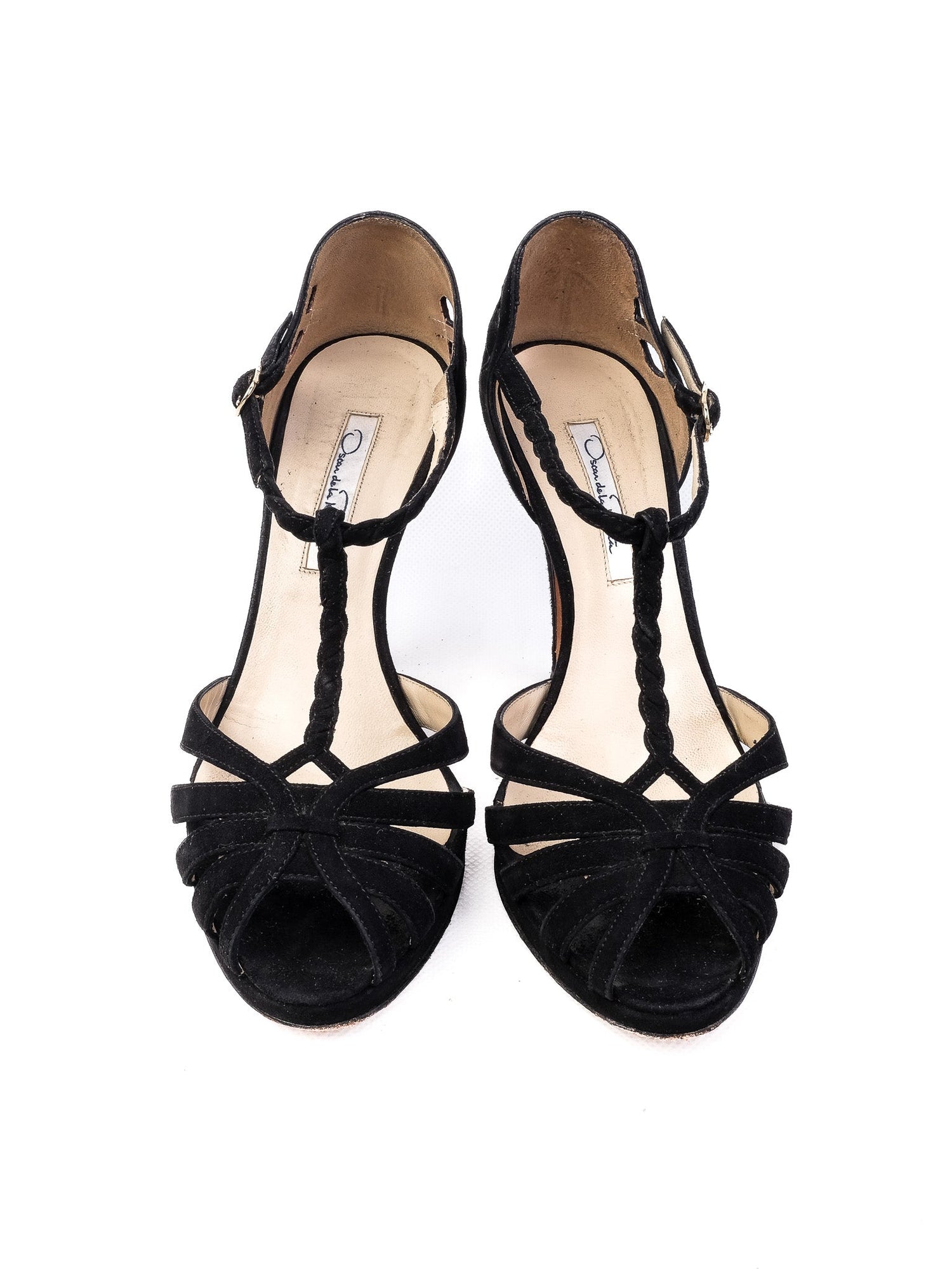 Excellent Oscar de la Renta Black Genuine Suede Heels Size 36