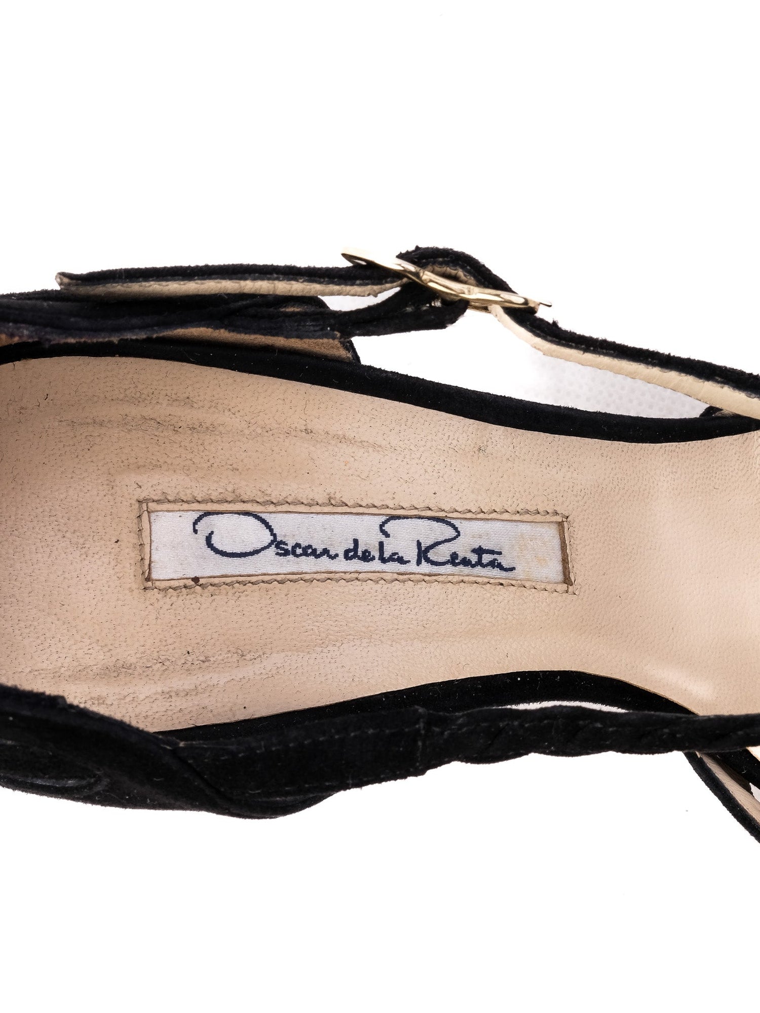 Excellent Oscar de la Renta Black Genuine Suede Heels Size 36