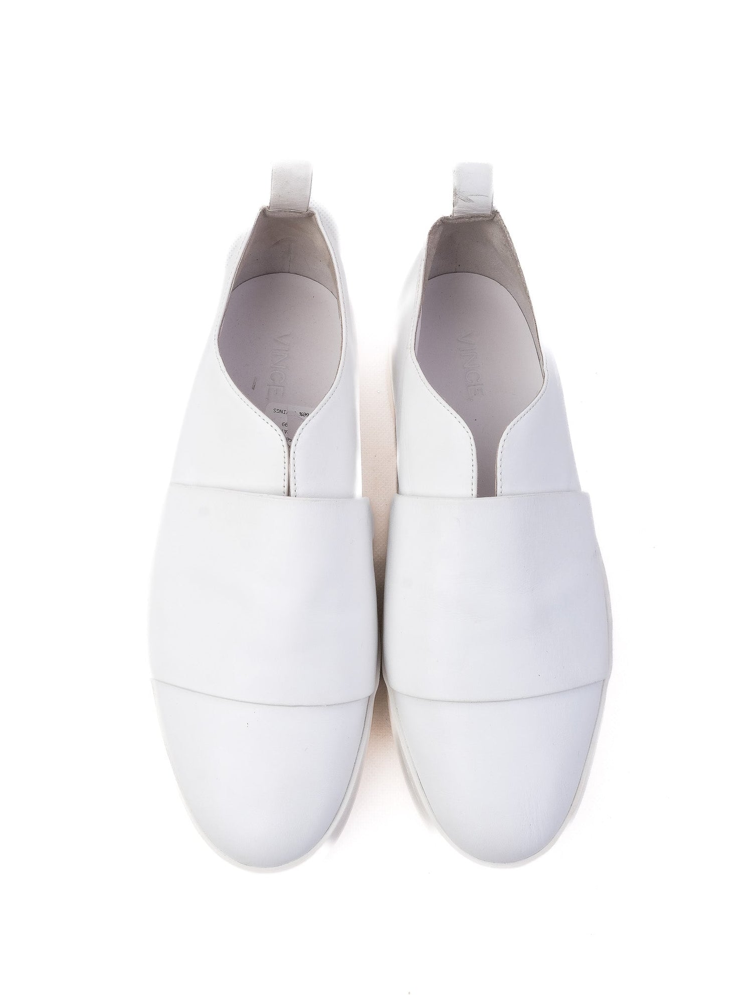 Excellent Vince White Leather Slip-On Sneakers Size 39 Women