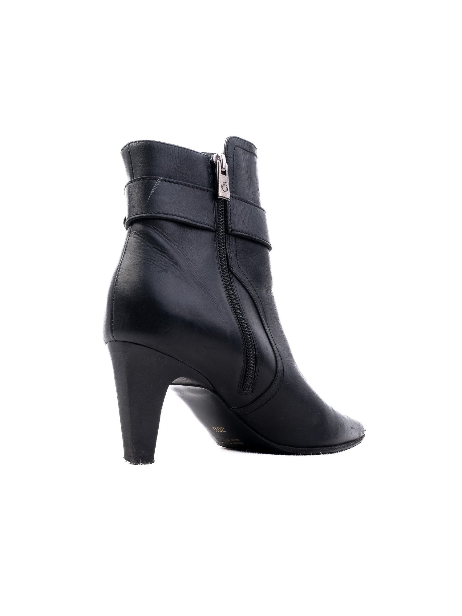 Excellent Giorgio Fabiani Black Leather Ankle Boots Size 36.5