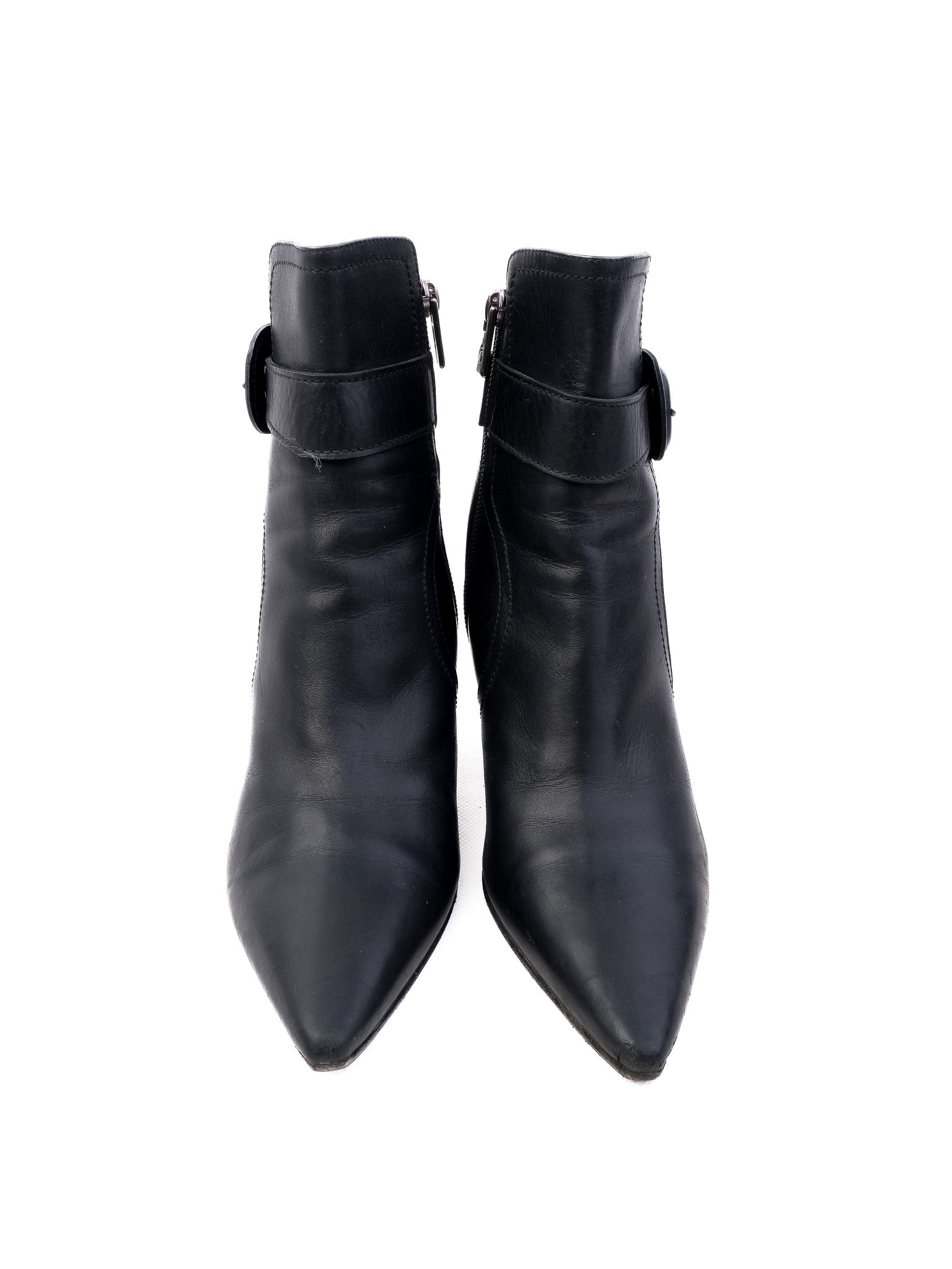 Excellent Giorgio Fabiani Black Leather Ankle Boots Size 36.5