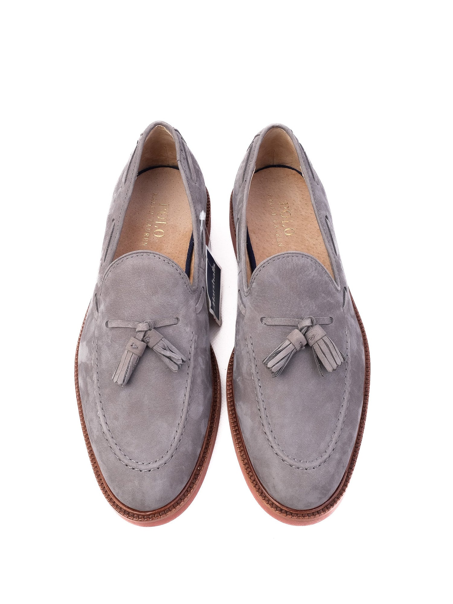 Polo Ralph Lauren Gray Genuine Suede Loafers Size 39.5