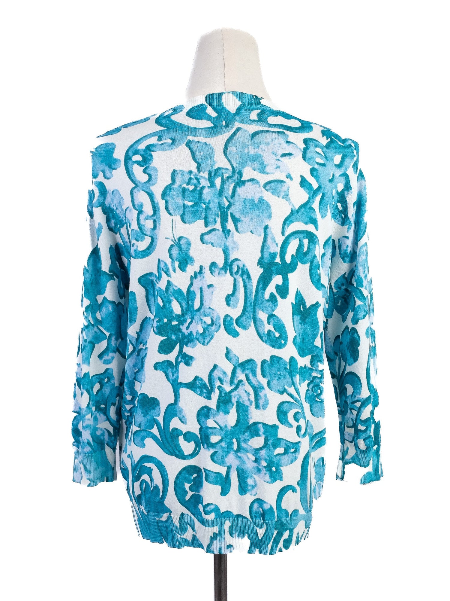 Excellent Luisa Spagnoli Blue Floral Cardigan Women&
