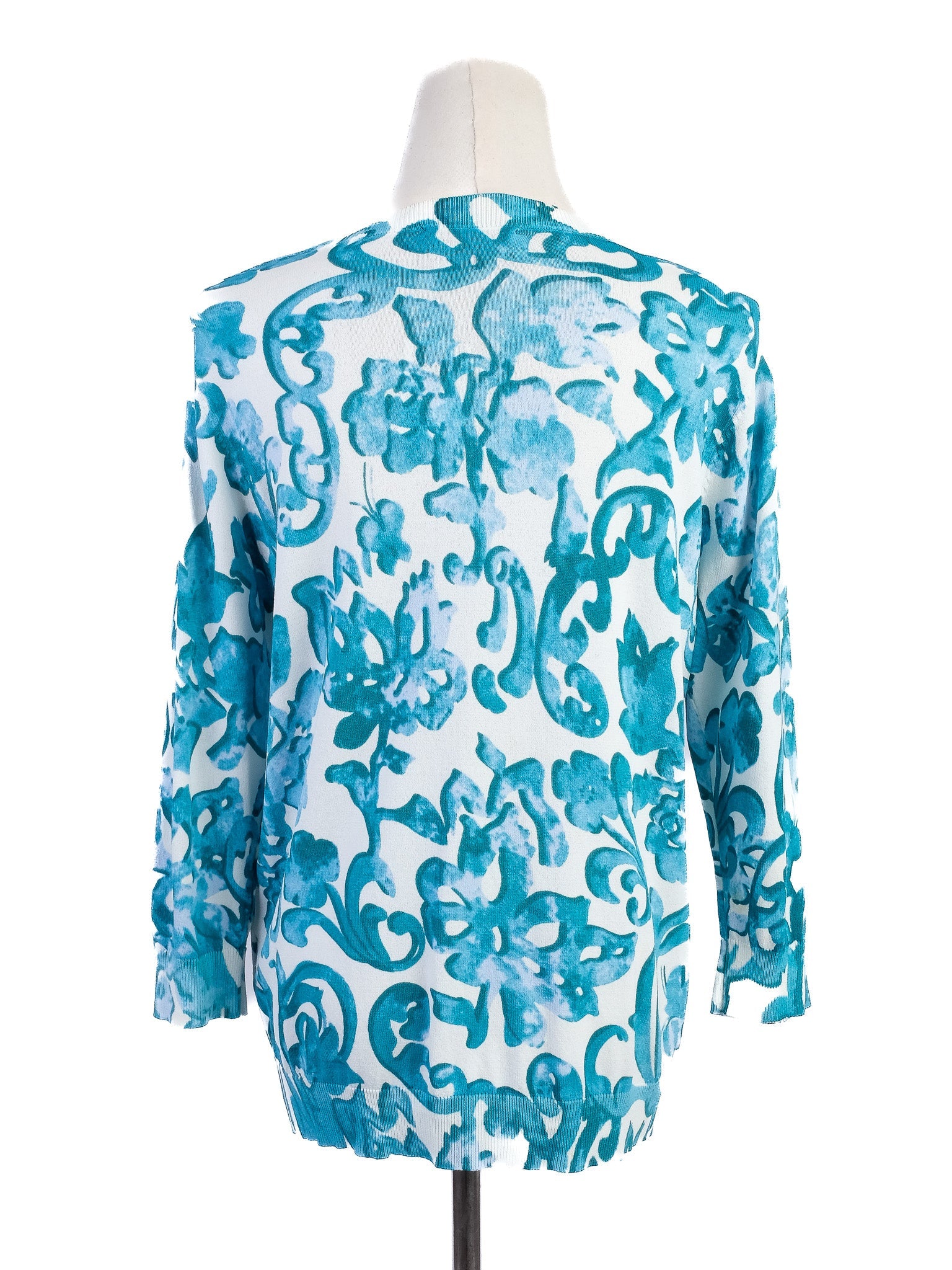 Excellent Luisa Spagnoli Blue Floral Cardigan Women&