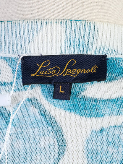 Excellent Luisa Spagnoli Blue Floral Cardigan Women&