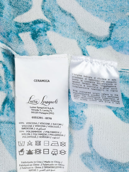 Excellent Luisa Spagnoli Blue Floral Cardigan Women&