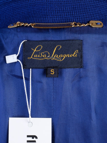 Excellent Luisa Spagnoli Blue Wool Coat Size S Double-Breasted