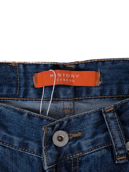 Excellent Iceberg Blue Denim Jeans with Patchwork Design WomenÕs Size