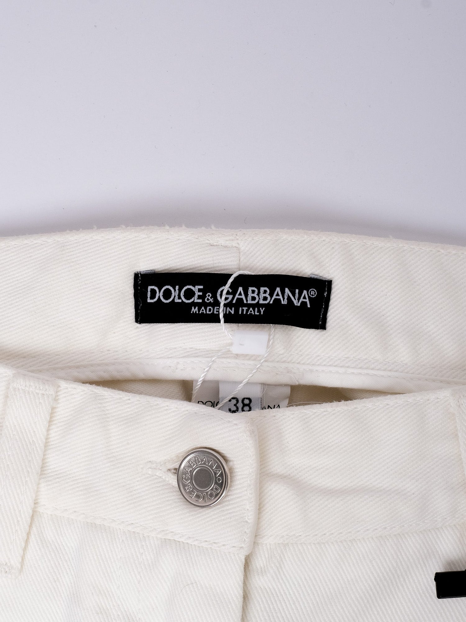 Excellent Dolce Gabbana White Frayed Hem Jeans Size XS
