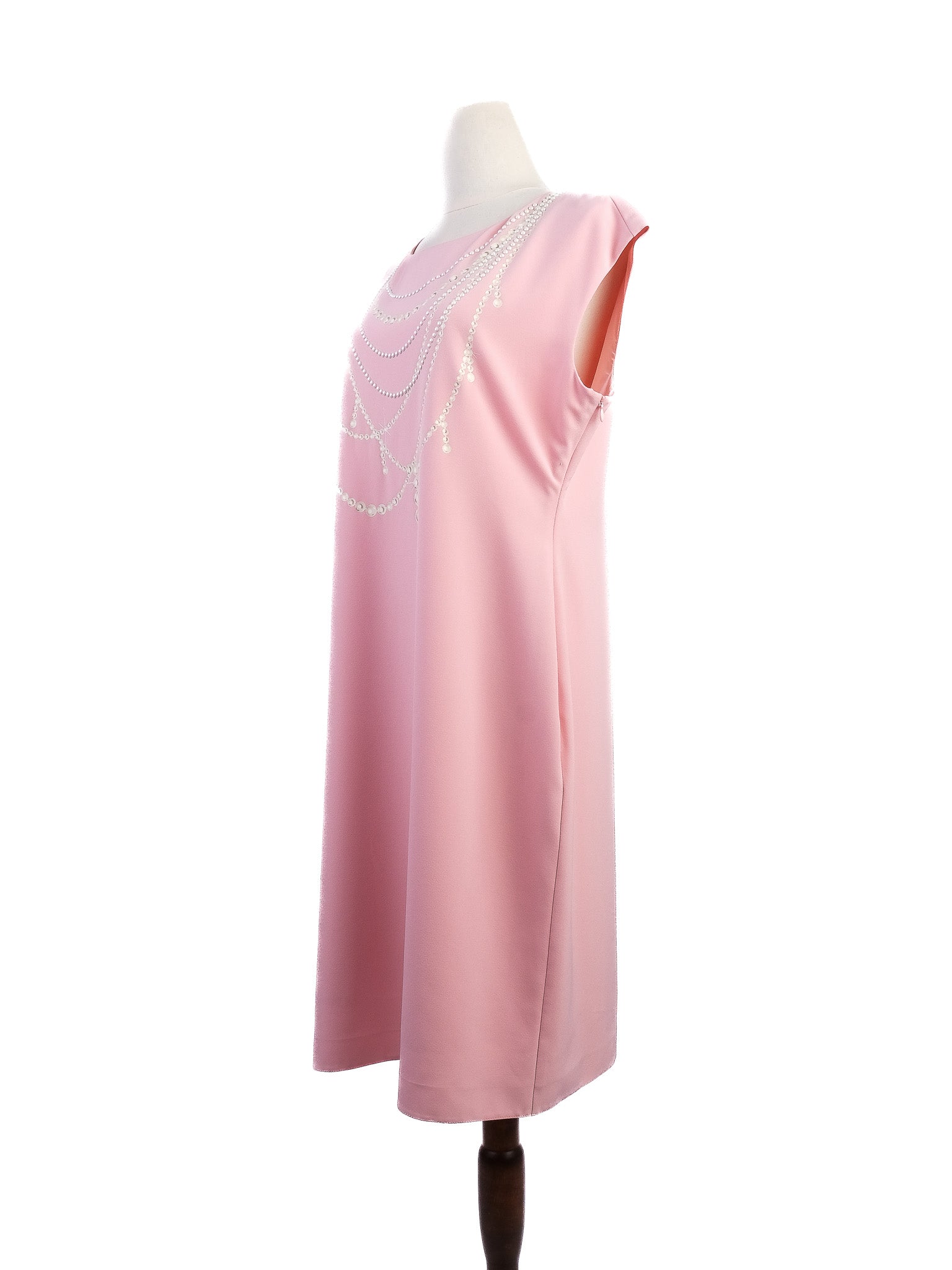 Excellent Moschino Pink Sleeveless Dress with Decorative Chains Size L