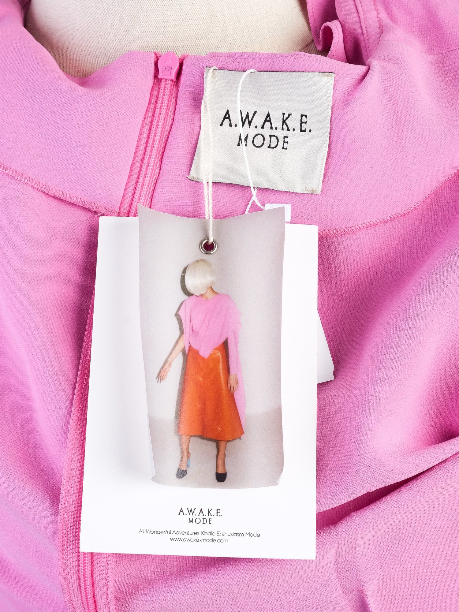 NEW A.W.A.K.E Pink Draped Blouse Women Polyester Size N/A