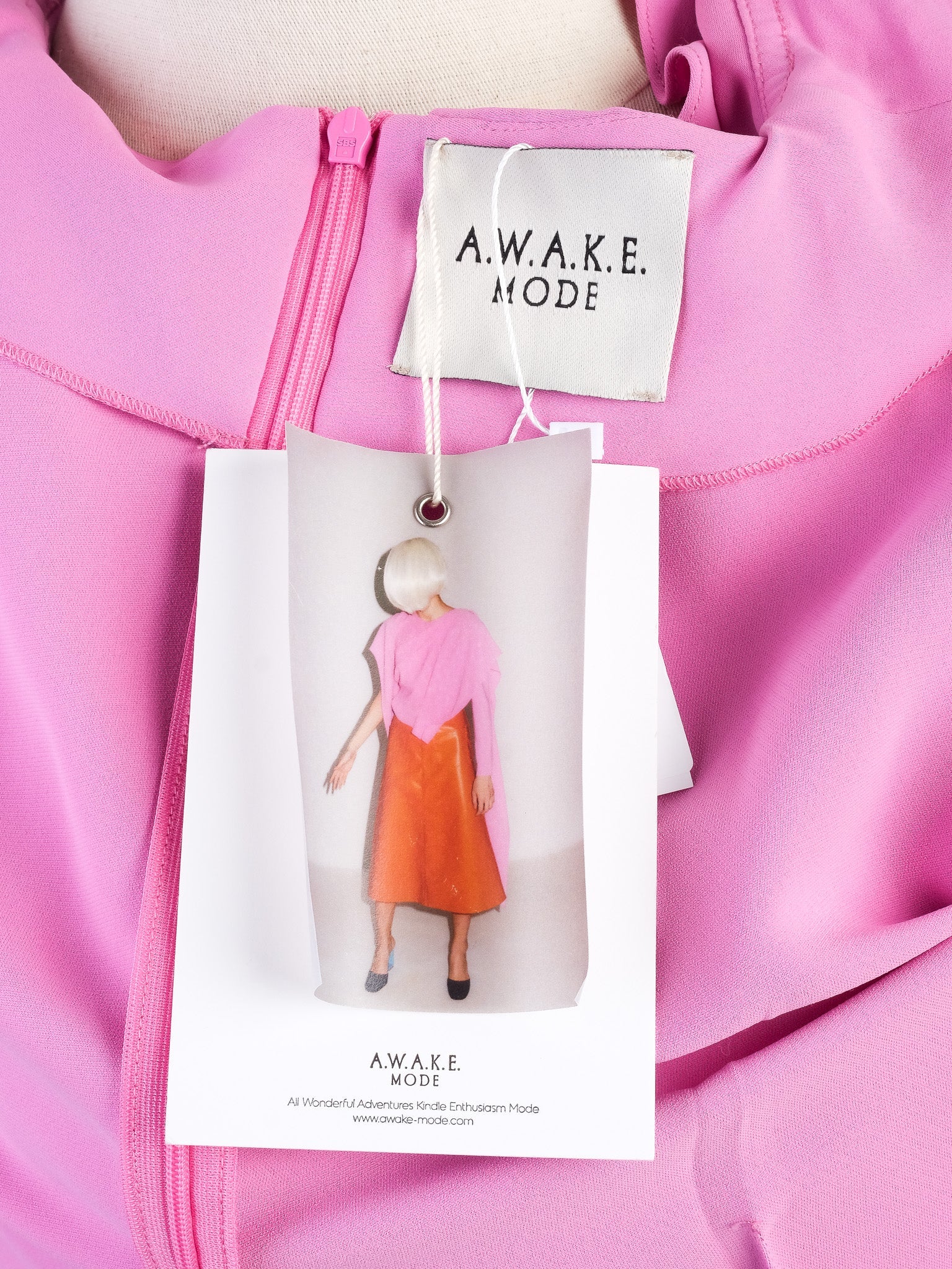 NEW A.W.A.K.E Pink Draped Blouse Women Polyester Size N/A