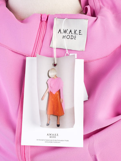 NEW A.W.A.K.E Pink Draped Blouse Women Polyester Size N/A