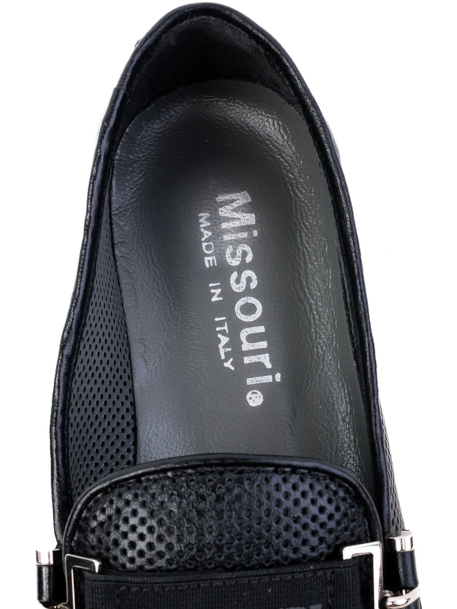Excellent Missouri Black Leather Loafers for Kids Size 33