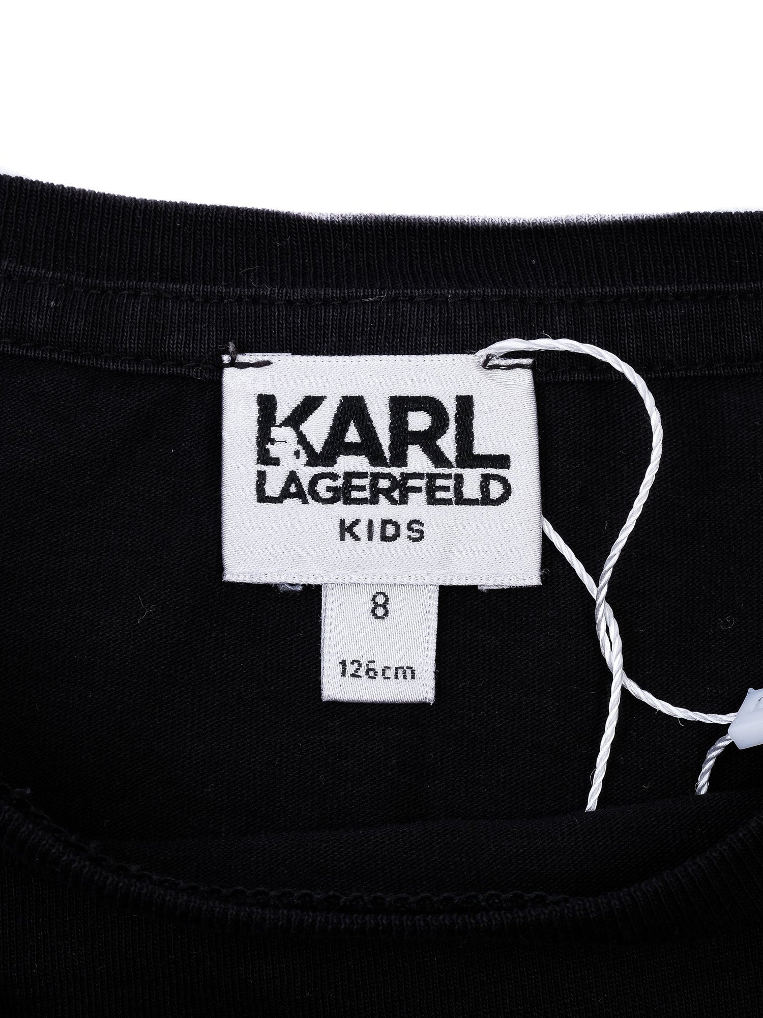 Excellent Karl Lagerfeld Kids Black T-Shirt Size 8 Cotton