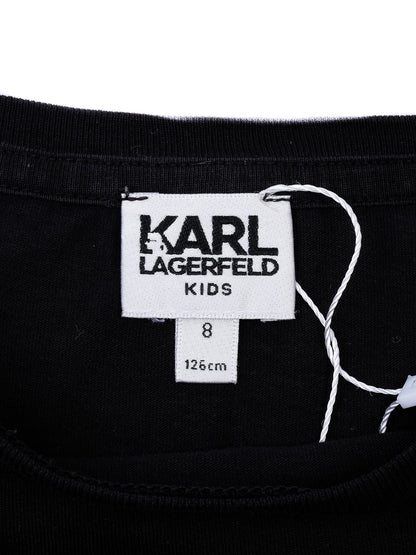 Excellent Karl Lagerfeld Kids Black T-Shirt Size 8 Cotton