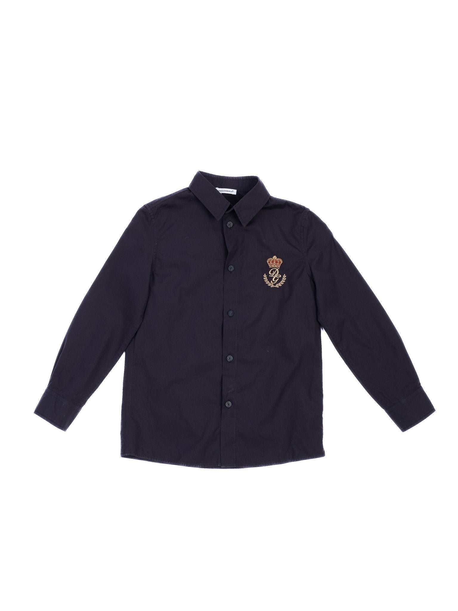 Excellent Dolce Gabbana Blue Cotton Shirt Size 6 for Kids