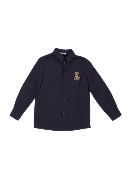 Excellent Dolce Gabbana Blue Cotton Shirt Size 6 for Kids