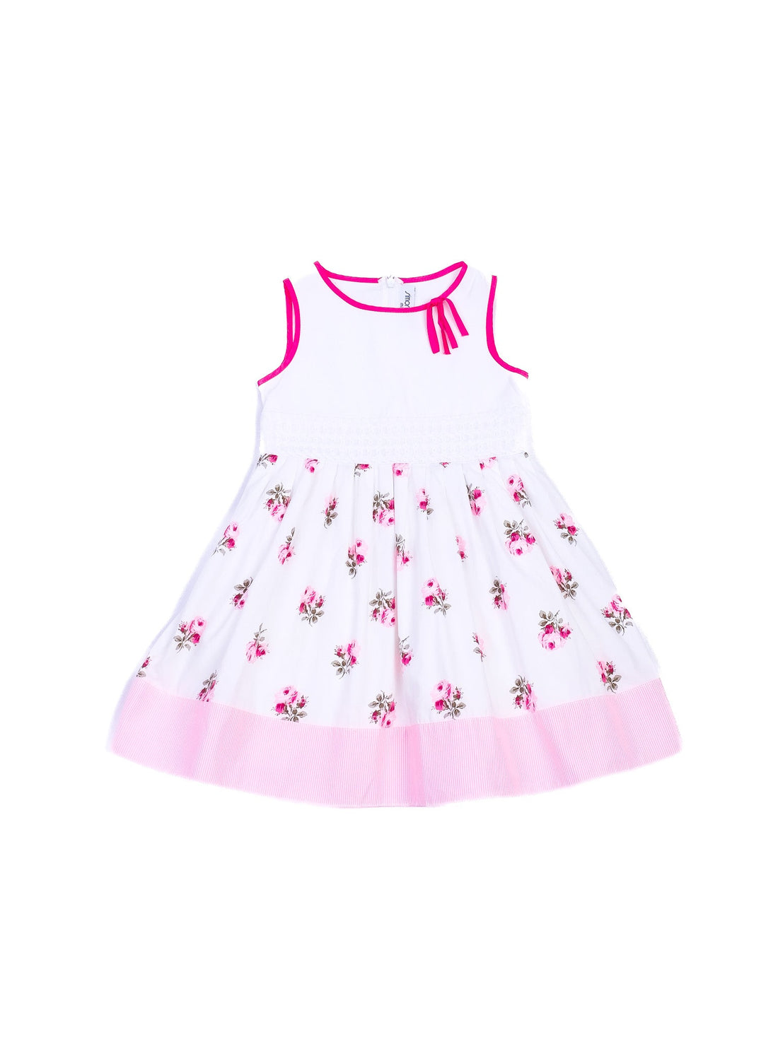Simonetta White Cotton Floral Dress Size 4 for Kids - Excellent Condition