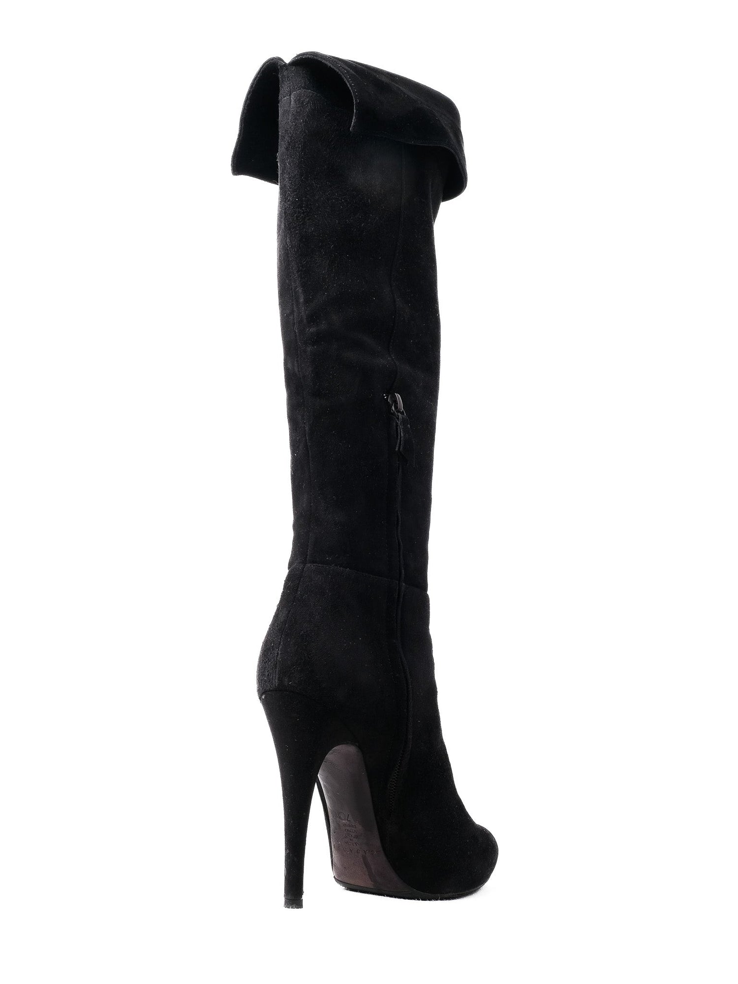 Excellent Casadei Black Leather Knee-High Boots Size 37.5