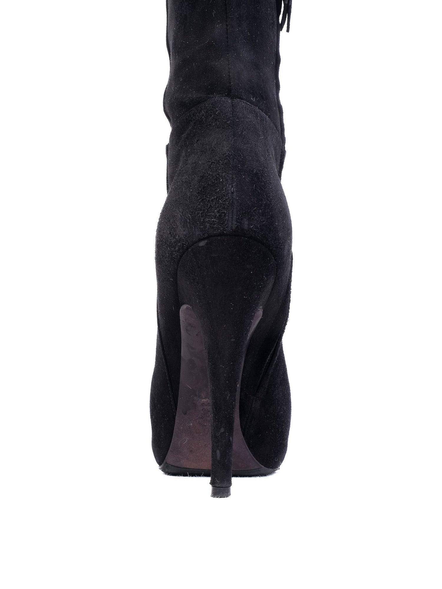 Excellent Casadei Black Leather Knee-High Boots Size 37.5