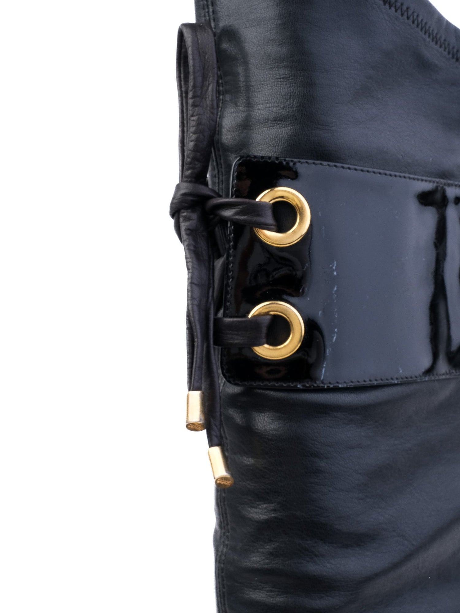 Casadei Black Leather Knee-High Boots Size 38 Excellent Condition