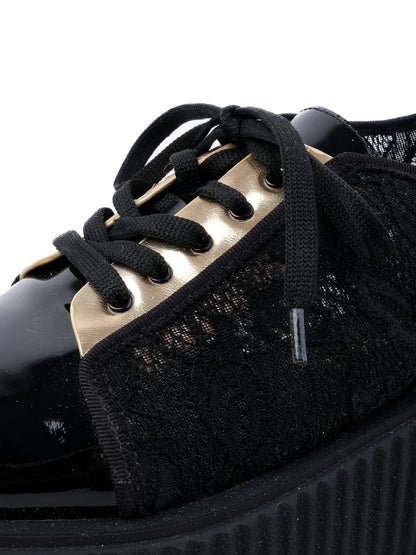 NEW Giorgio Fabiani Black Textile Platform Shoes Size 35