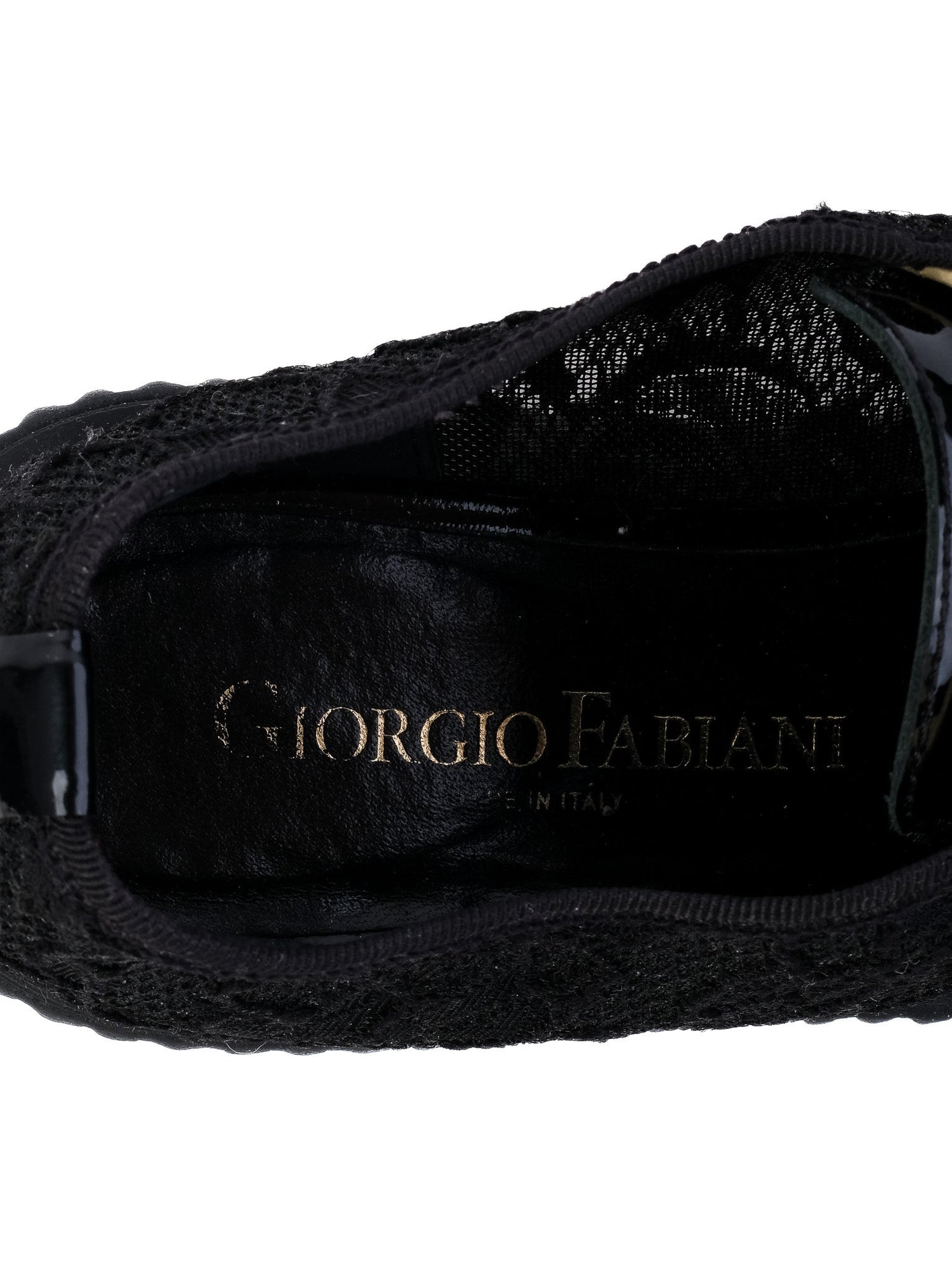 NEW Giorgio Fabiani Black Textile Platform Shoes Size 35