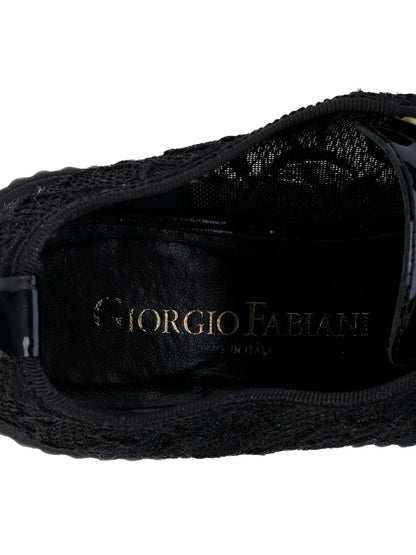 NEW Giorgio Fabiani Black Textile Platform Shoes Size 35