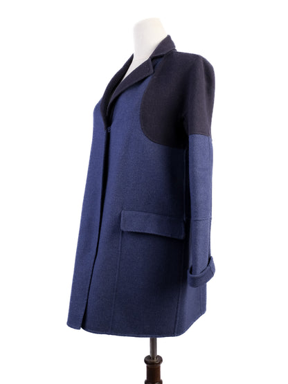 Excellent MaxCo Blue Wool Coat Size S with Pockets