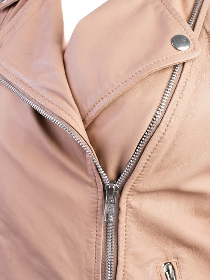 Perfect Muubaa White Leather Jacket Size S with Quilted Details