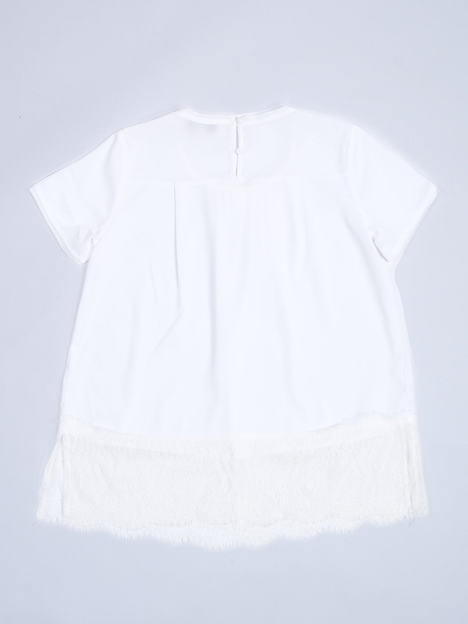Excellent TWINSET White Cotton Blouse Size 12 with Lace Trim