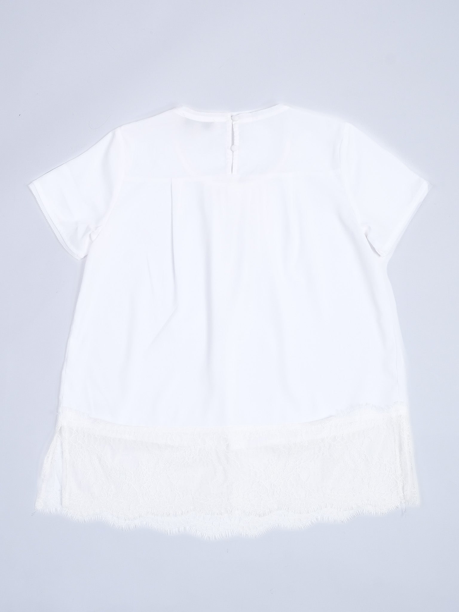 Excellent TWINSET White Cotton Blouse Size 12 with Lace Trim