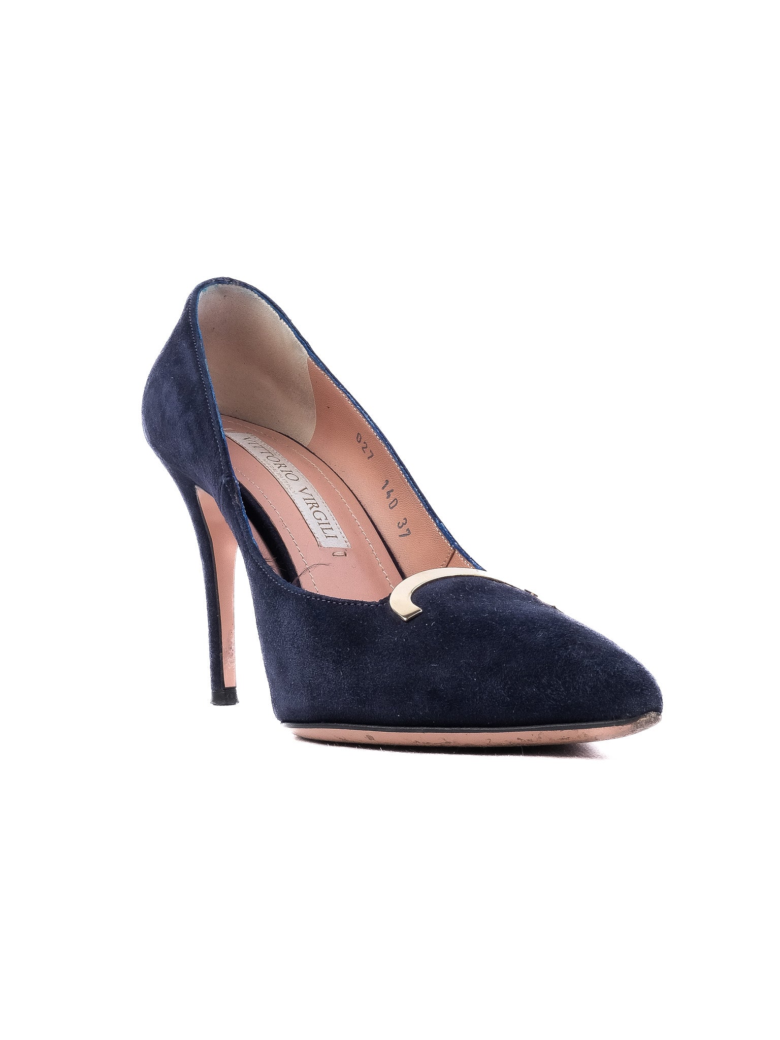 Excellent Vittorio Virgili Blue Leather High Heels Size 37